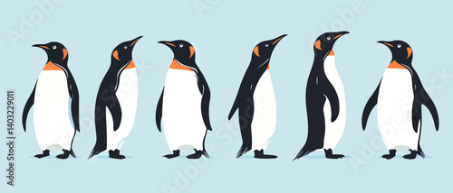 Penguin colony illustration design for print and digital media projects