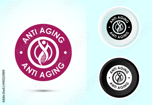 Anti aging icon design illustration. Anti aging sign, symbol in color, black and white