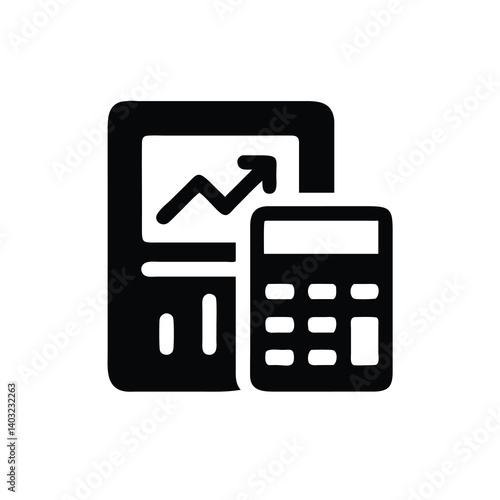 Growing Business Finances: Graph and Calculator Icon