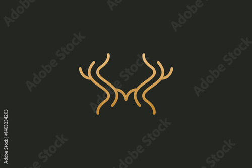 luxury deer logo icon design template vector