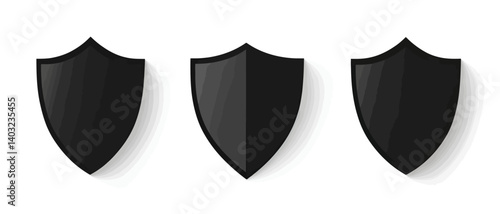 Isolated security shield icons for protection concept and safety illustration