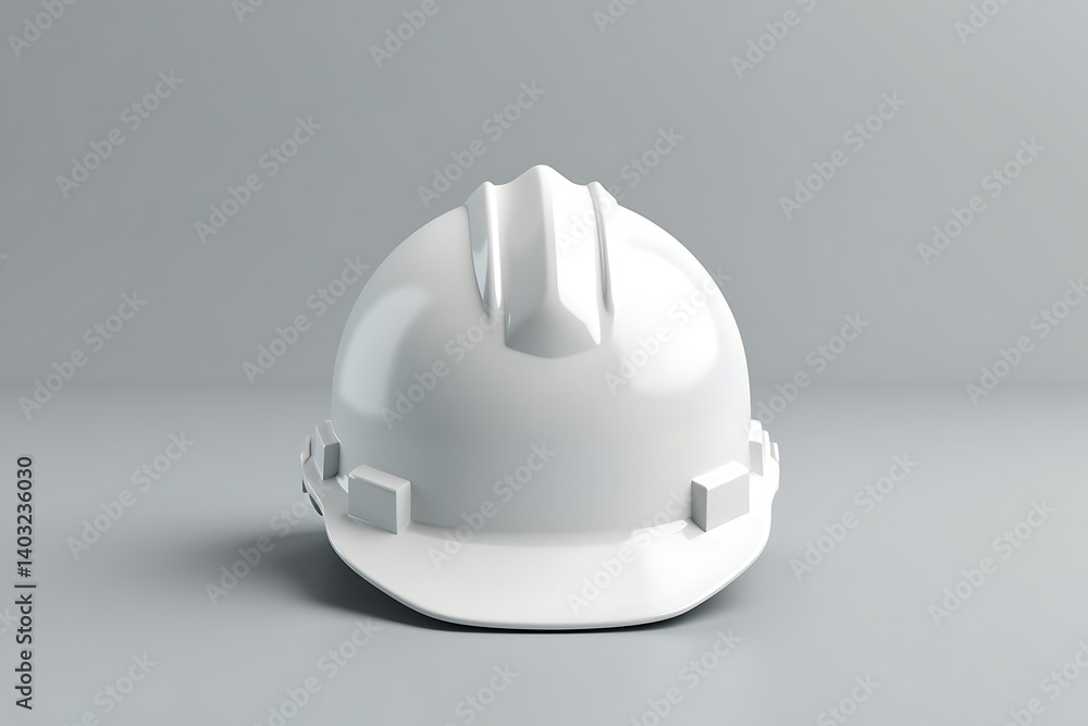 Fototapeta premium White Hard Hat Safety Gear Clean Design