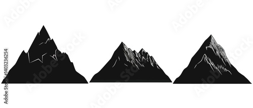 Mountain range vector peaks rocky landscape summit adventure nature design