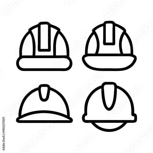 Helmet and Hard Hat Icons in SVG and EPS – Construction and Safety Gear Vectors for Industrial Branding, Web Design, Engineer Manuals and Digital Marketing.