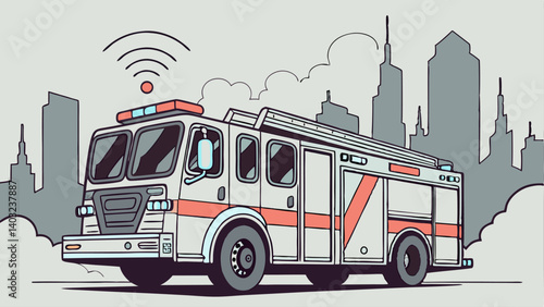 vector illustration of a fire truck