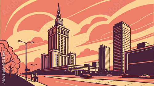 shanghai skyline at sunset