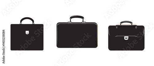 Isolated briefcase collection vector illustration for business and travel