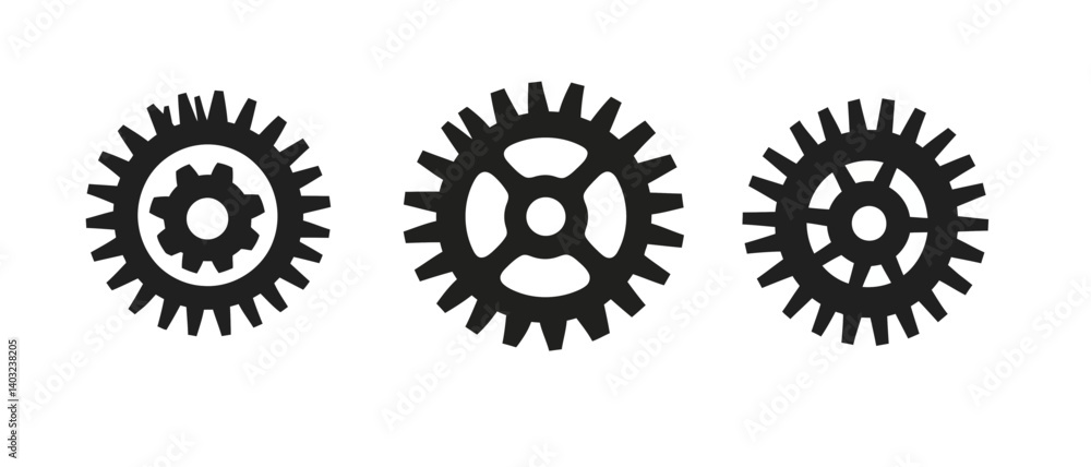 © Muhammad - Gear mechanism vector graphics set for engineering and design solutions