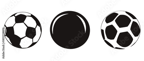 Soccer balls vector graphic illustration for sports and recreation design