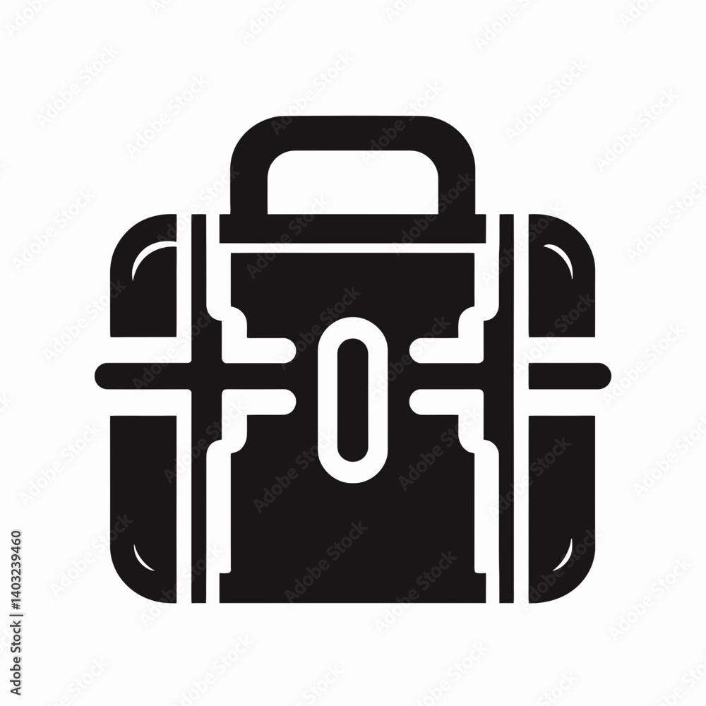 very simple flat and single minimalist Lunchbox Handle Silhouettes in black on a white background very simple flat and single minimalist Lunchbox Handle Silhouettes in black on a white background