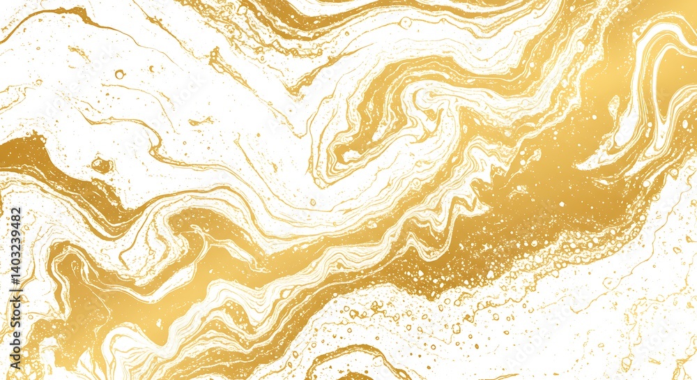 Fototapeta premium Golden Fluidity AI Generated