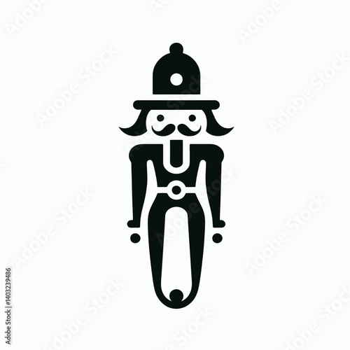 very simple flat and single minimalist Nutcracker Handle Silhouettes in black on a white background 