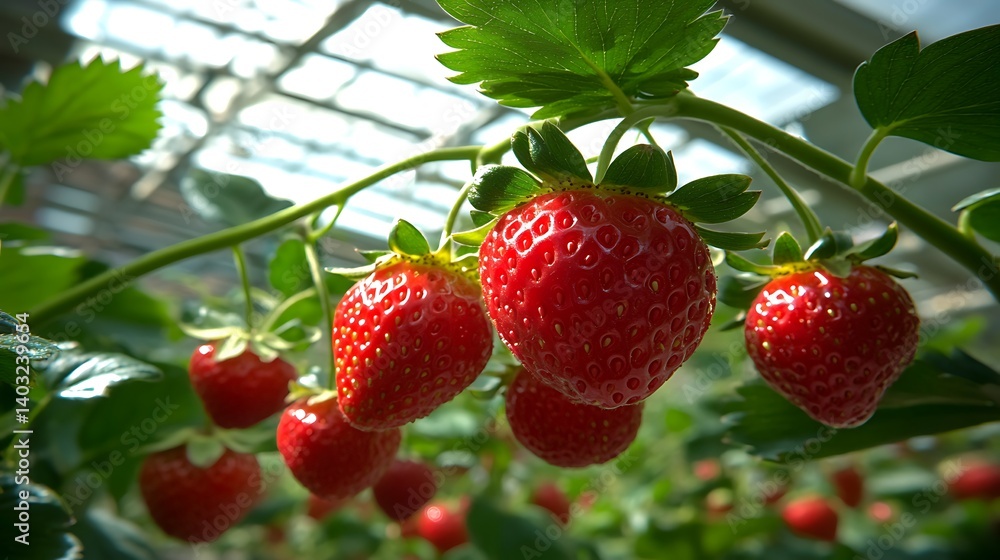 Ripe Strawberries Greenhouse Harvest. (2)