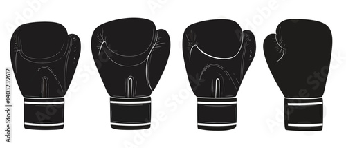 Boxing gloves vector illustration sports equipment punch training fitness