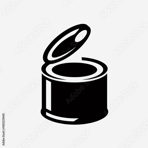very simple flat and single minimalist Paint Can Lid Silhouettes in black on a white background 