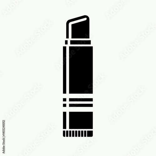 very simple flat and single minimalist Lip Balm Stick Silhouettes in black on a white background
