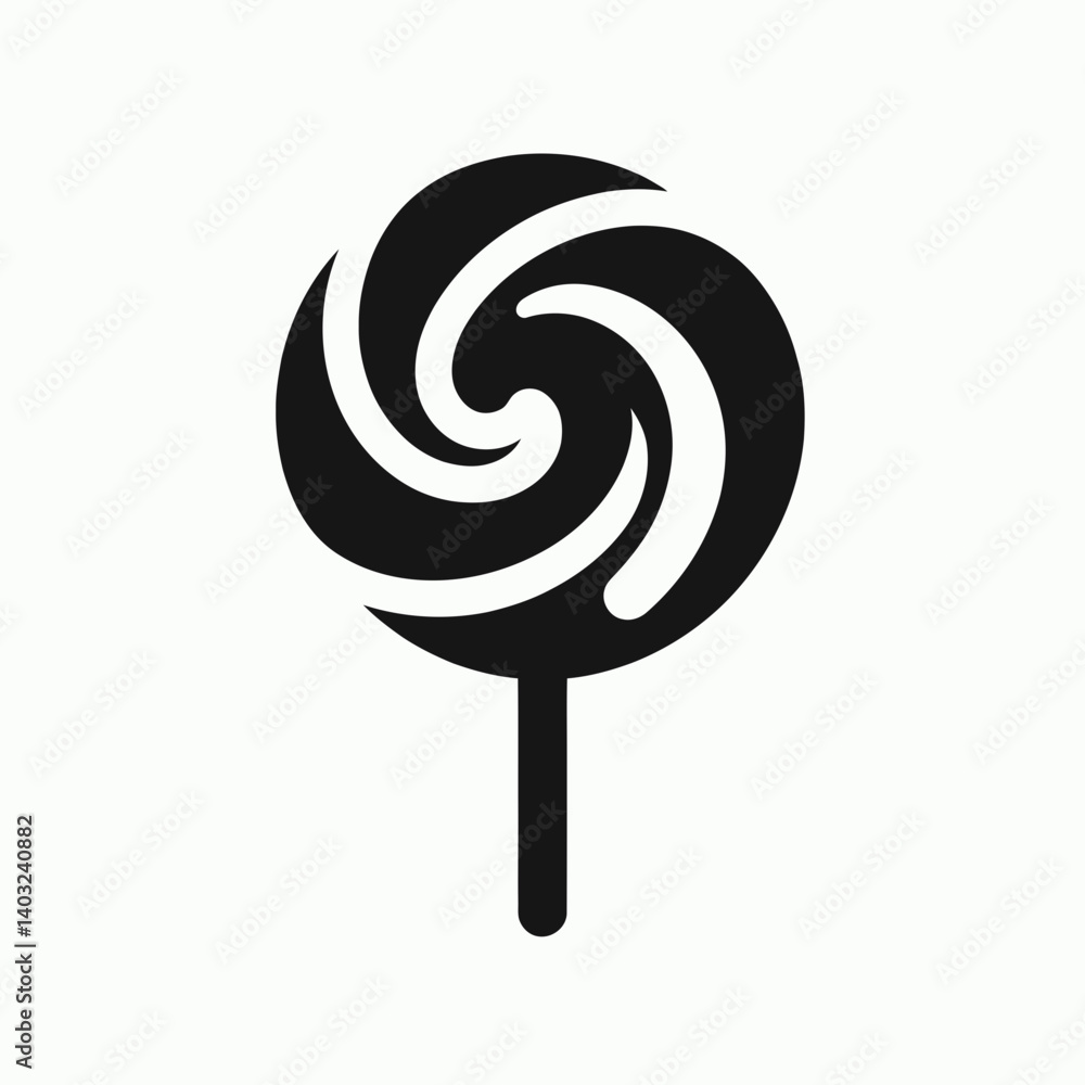 very simple flat and single minimalist Lollipop Twist Silhouettes in black on a white background very simple flat and single minimalist Lollipop Twist Silhouettes in black on a white background