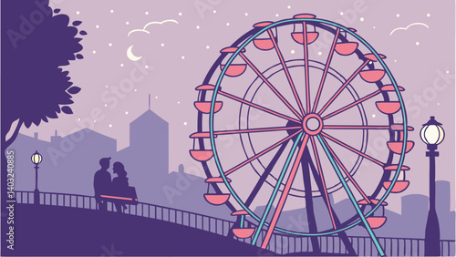 ferris wheel at night