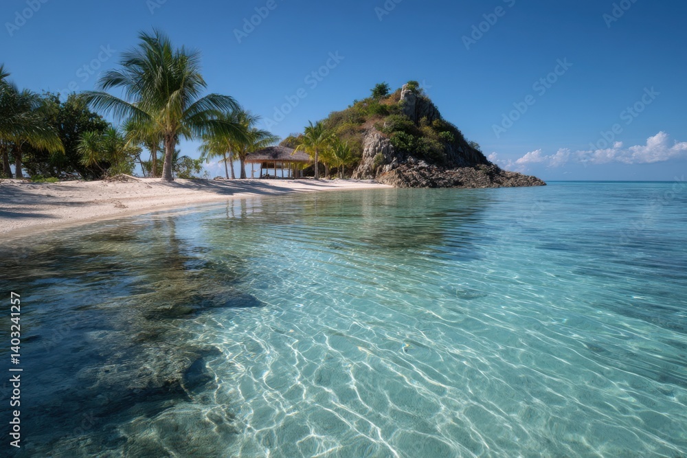Obraz premium Tropical beach paradise with crystal clear water