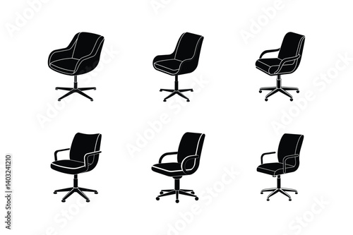 swivel chair silhouette vector illustration