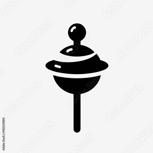 very simple flat and single minimalist Lollipop Top Silhouettes in black on a white background