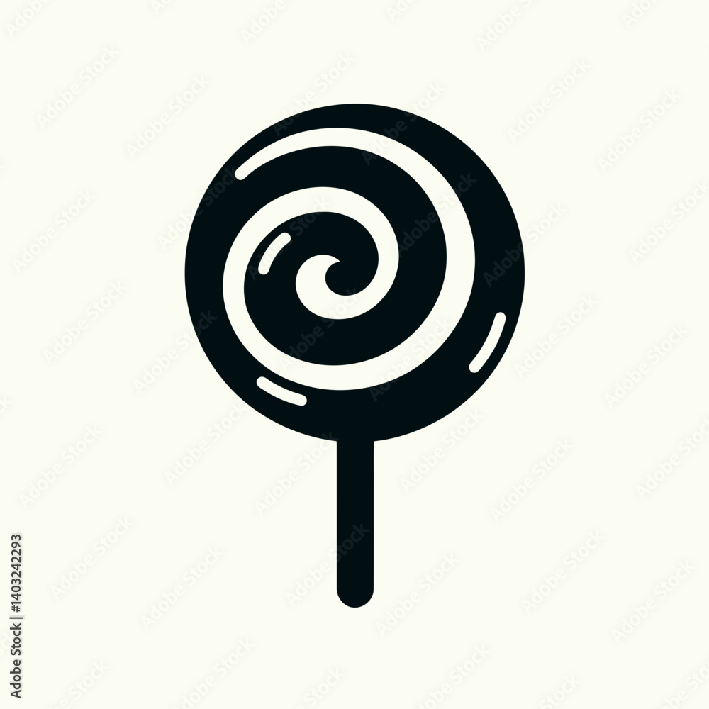 very simple flat and single minimalist Lollipop Twist Silhouettes in black on a white background very simple flat and single minimalist Lollipop Twist Silhouettes in black on a white background