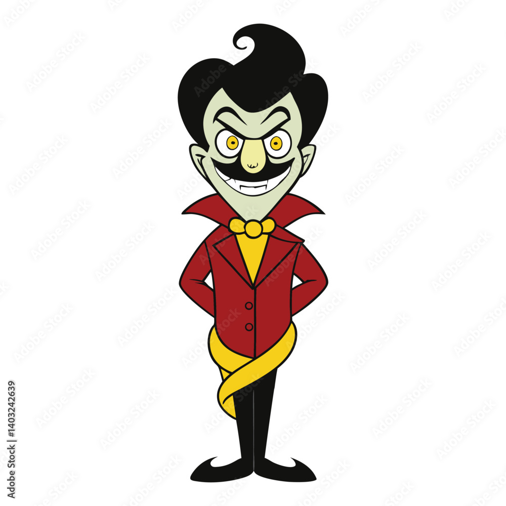 Obraz premium Twisted Evil Doria is a dark, sinister version of Doria with glowing red eyes, a wicked grin, and shadowy energy swirling around her, radiating pure malevolence.