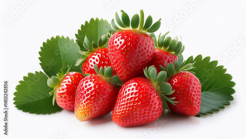 Fresh Strawberries Isolated on White Background