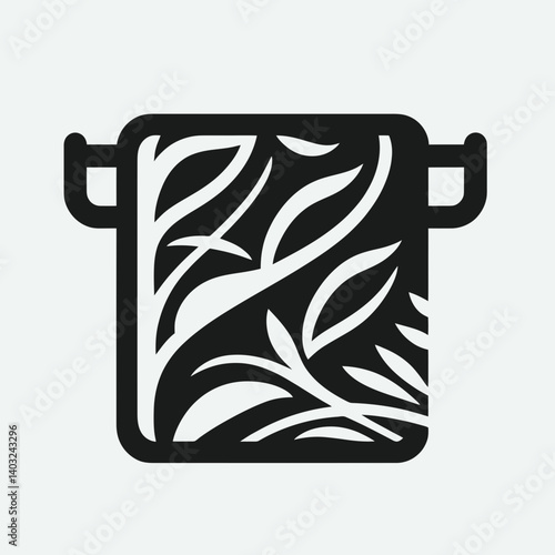 very simple flat and single minimalist Paper Towel Holder Silhouettes in black on a white background 