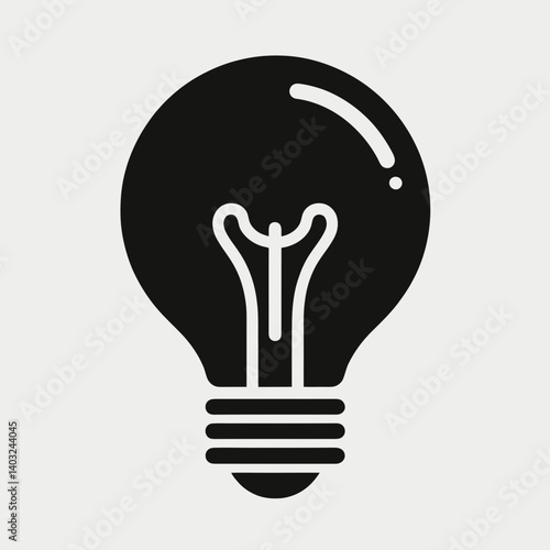 very simple flat and single minimalist Lightbulb Base Silhouettes in black on a white background 