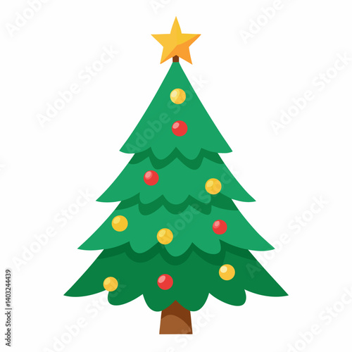 Christmas tree isolated on white background