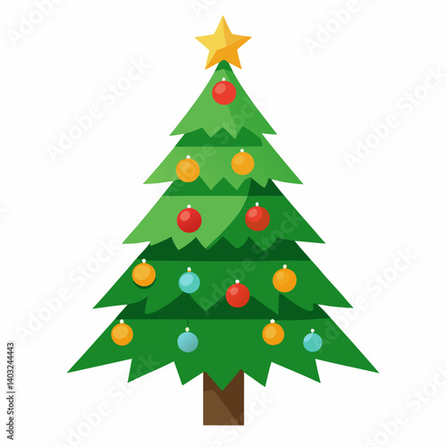 Christmas tree isolated on white background