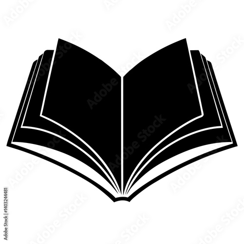 Black silhouette of an open book