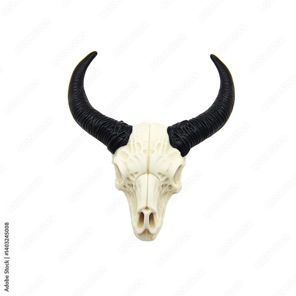 Fototapeta premium Stylish Cow Skull with Black Horns - Home Decor, Wall Art, Western Decor
