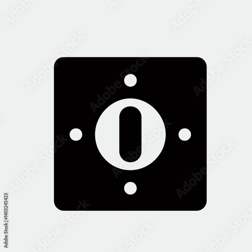 very simple flat and single minimalist Light Switch Cover Silhouettes in black on a white background