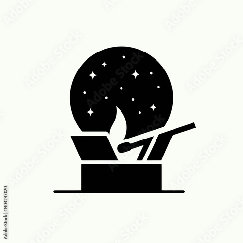 very simple flat and single minimalist Matchbox Edge Silhouettes in black on a white background 