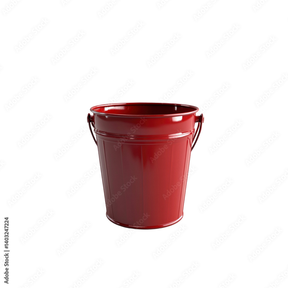 Red Metal Bucket with Handles - Empty Container, Home Decor, Rustic Style Red Metal Bucket with Handles - Empty Container, Home Decor, Rustic Style