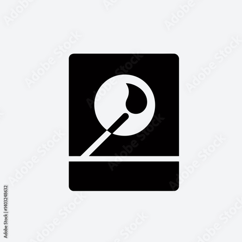 very simple flat and single minimalist Matchbook Cover Silhouettes in black on a white background 