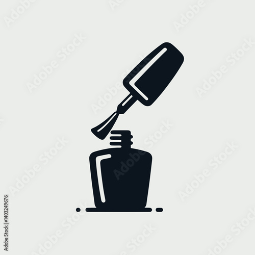 very simple flat and single minimalist Nail Polisher Silhouettes in black on a white background 