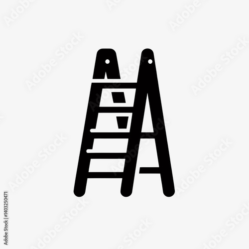very simple flat and single minimalist Ladder Leg Silhouettes in black on a white background 