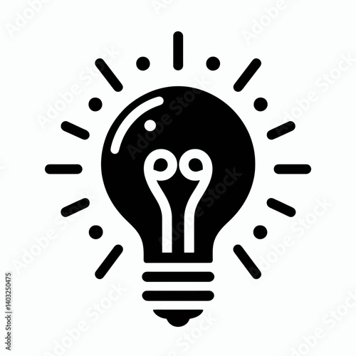 very simple flat and single minimalist Light Bulb Base Silhouettes in black on a white background 