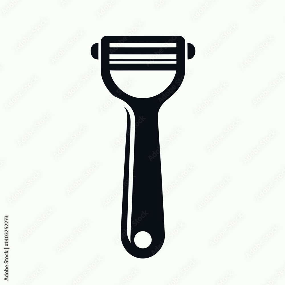 very simple flat and single minimalist Peeler Handle Silhouettes in black on a white background very simple flat and single minimalist Peeler Handle Silhouettes in black on a white background