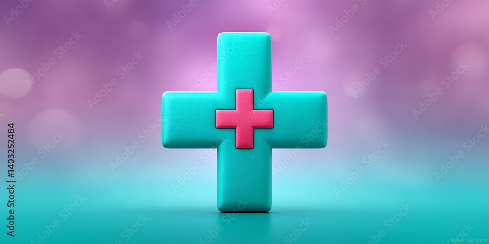Fototapeta premium gradient cross on light background