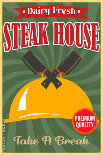 Vektor Stok Poster Vintage Style Retro Fast Food