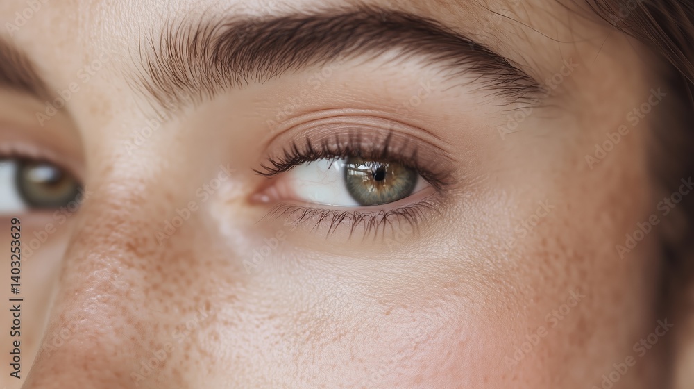 Close-up of an engaging eye highlighting details and natural beauty during natural light in an outdoor setting Close-up of an engaging eye highlighting details and natural beauty during natural light in an outdoor setting