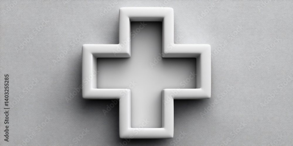 Obraz premium line art cross with soft shadows