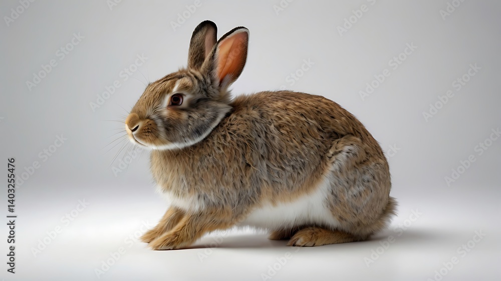 Obraz premium white rabbit on a black background