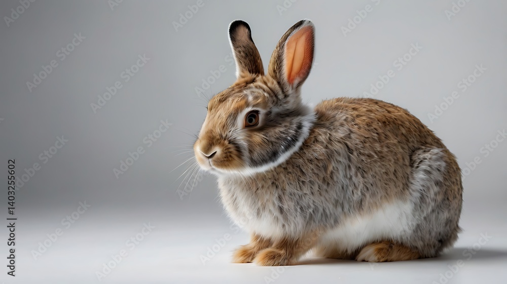 Obraz premium white rabbit on a black background