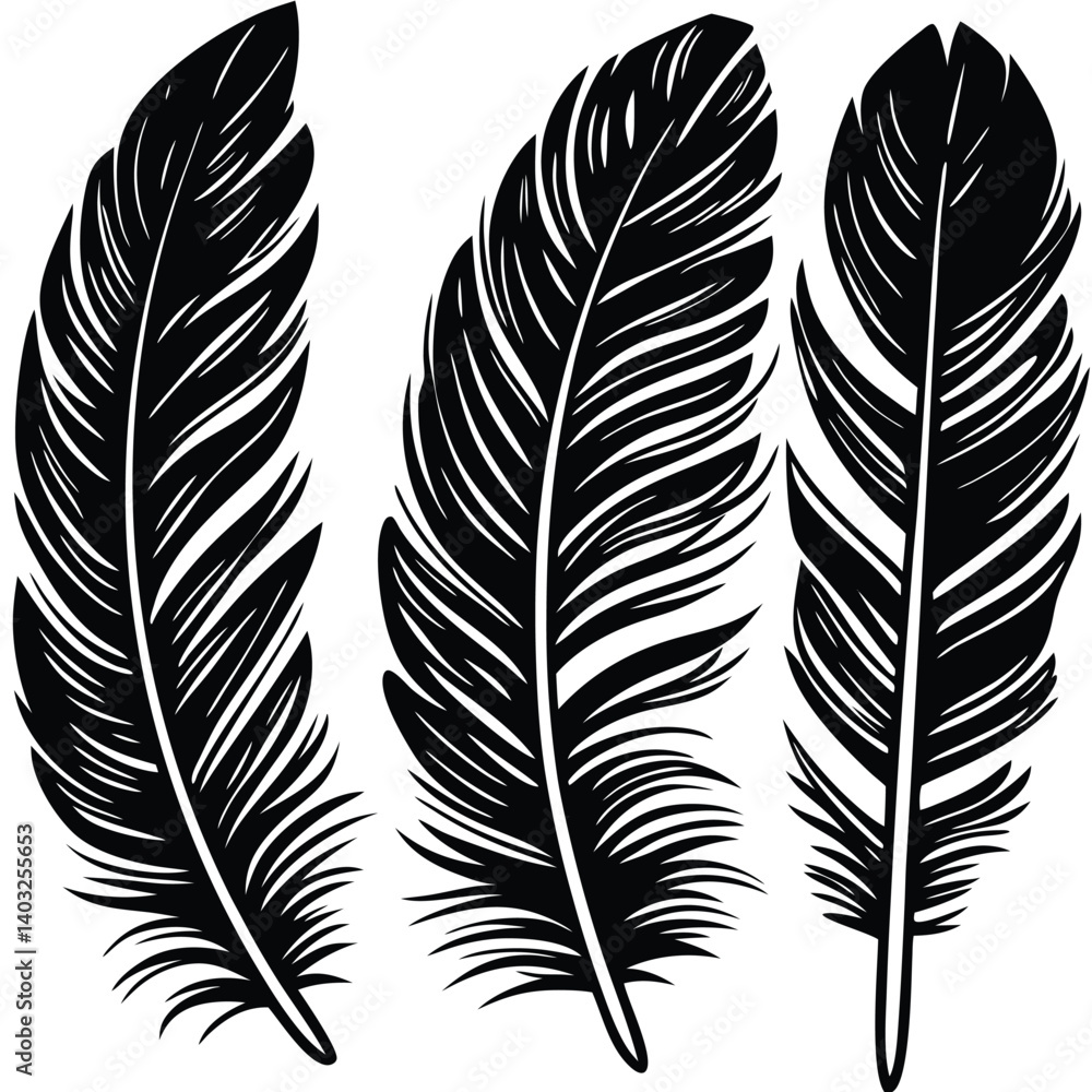 Feathers silhouette set vector image (40).eps Feathers silhouette set vector image (40).eps