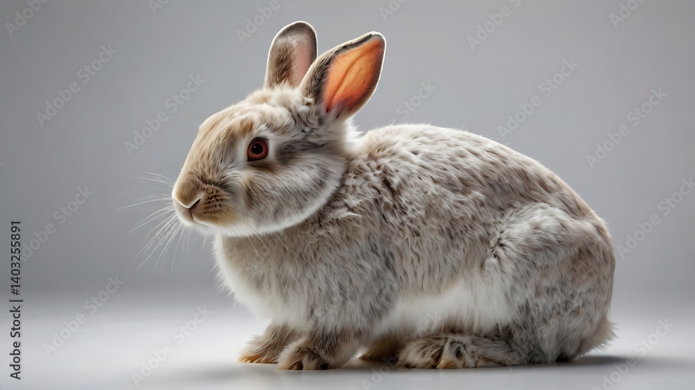 Obraz premium white rabbit on white background